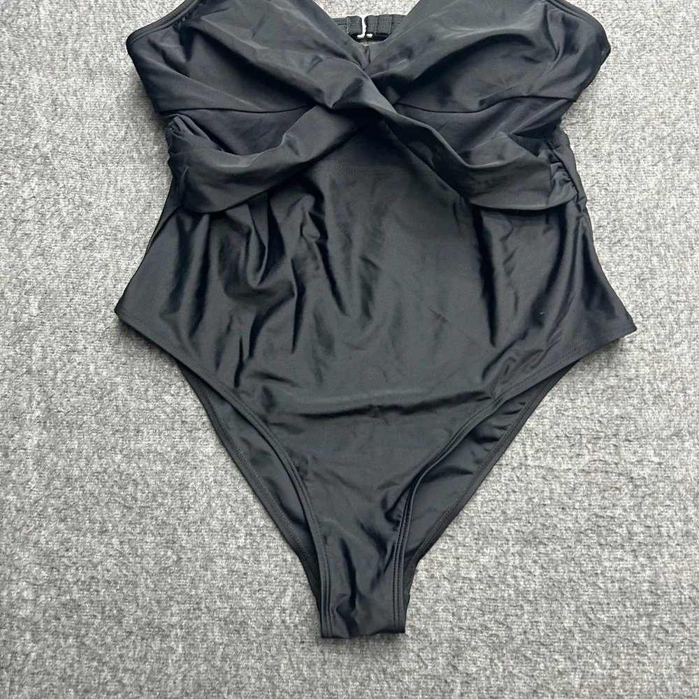 Cupshe Swimsuit‎ One Piece Large Black Hi-Leg Sheer Mesh